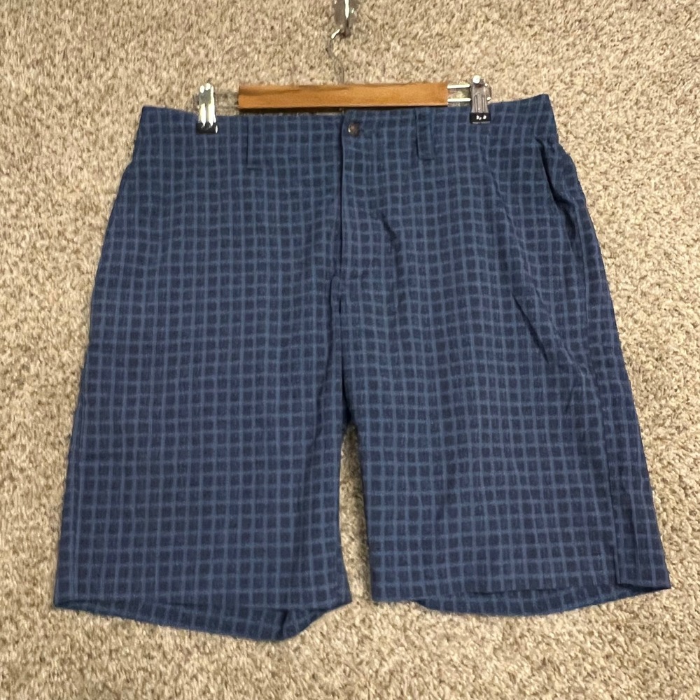 Callaway Golf Shorts Mens 36 Blue Grid Checkered Opti-Dri Stretch Performance